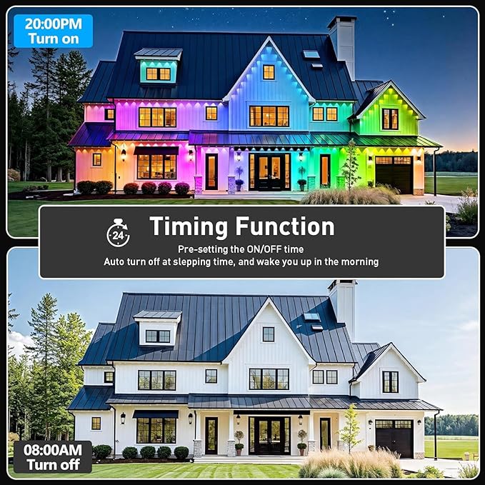 LETIANPAI 400FT Permanent Outdoor Lights,RGB Eaves Lights with App Control Remote,DIY Scene Modes IP67 Waterproof Outdoors Under Eave Lighting,Outdoor Light for Garden Decor