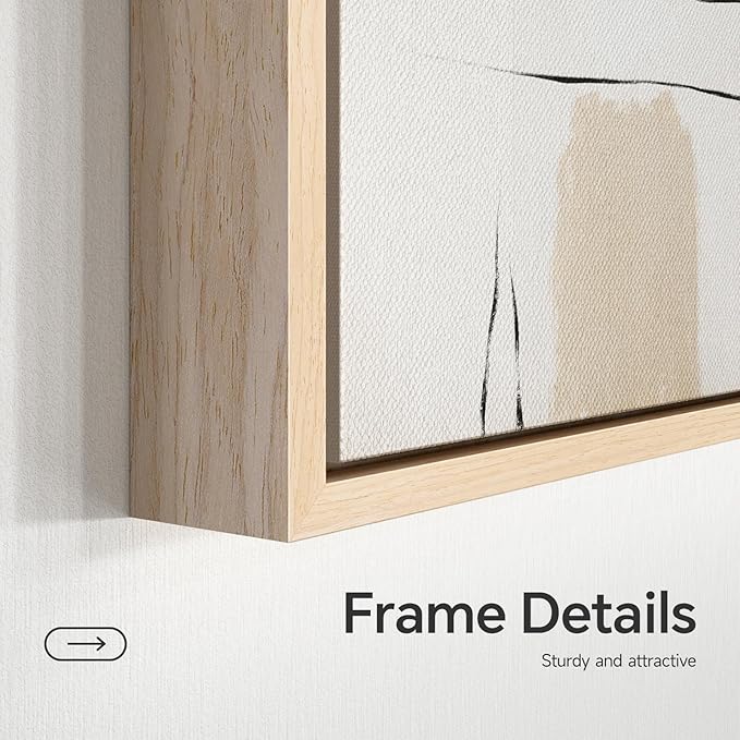 6 Piece Framed Boho Neutral Wall Art Set, Modern Abstract Geometric Canvas Painting Prints, Brown Black and Beige Minimalist Picture Artworks for Living Room Dining Room Bedroom 11x14 Inch