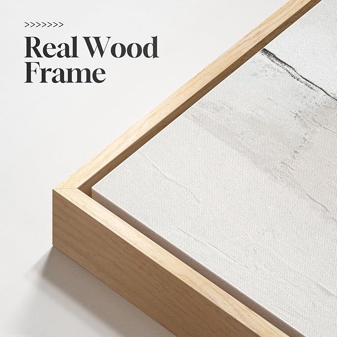 Large Framed Neutral Abstract Wall Art Set of 3, Modern Black and White Beige Canvas Prints Paintings Artwork for Walls, Minimalist Pictures for Living Room, Bedroom, Dining Room Wall Decor 20x30 In