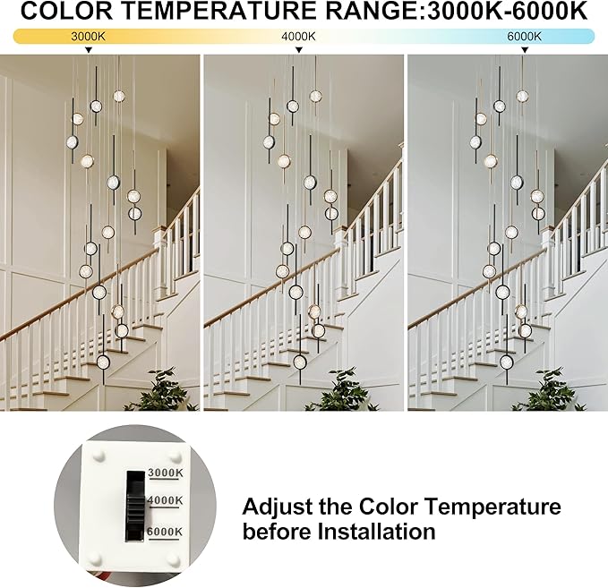 Modern Crystal 15-Light Chandelier, Black and Gold Special Exclusive Bubble Raindrop Chandelier for Spiral Staircase, Foyer, Entryway,High Ceiling (45W)