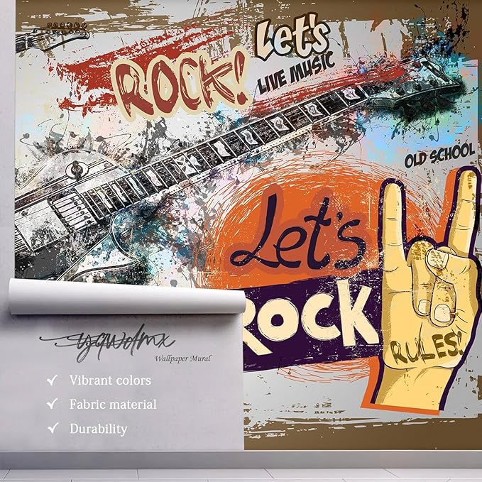 -Vintage Graffiti Hand-Painted Wall Bedroom Mural XT17 M 140" x 91"