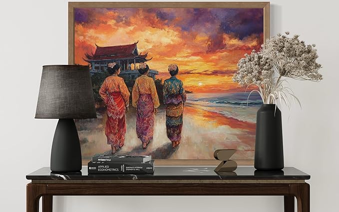 Malaysia Art Print Poster, Asia Oriental Countries Culture Wall Art Asian Paintings for Bedroom Bathroom Living Room Decor 97 (Malaysia, 8 x 10 inches, Wood Frame)