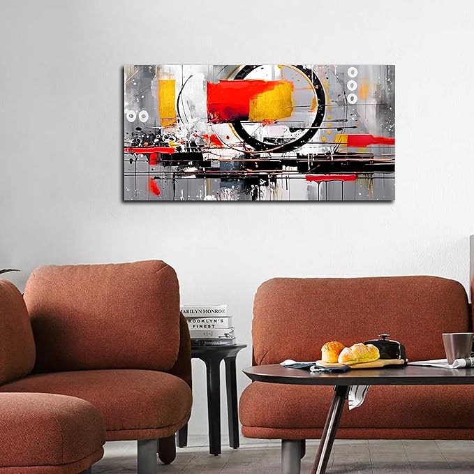 Abstract Paintings Canvas Wall Art - Art Pictures for Wall in Living Room - Modern Wall Art Bedroom Aesthetic Size 20" x 40"