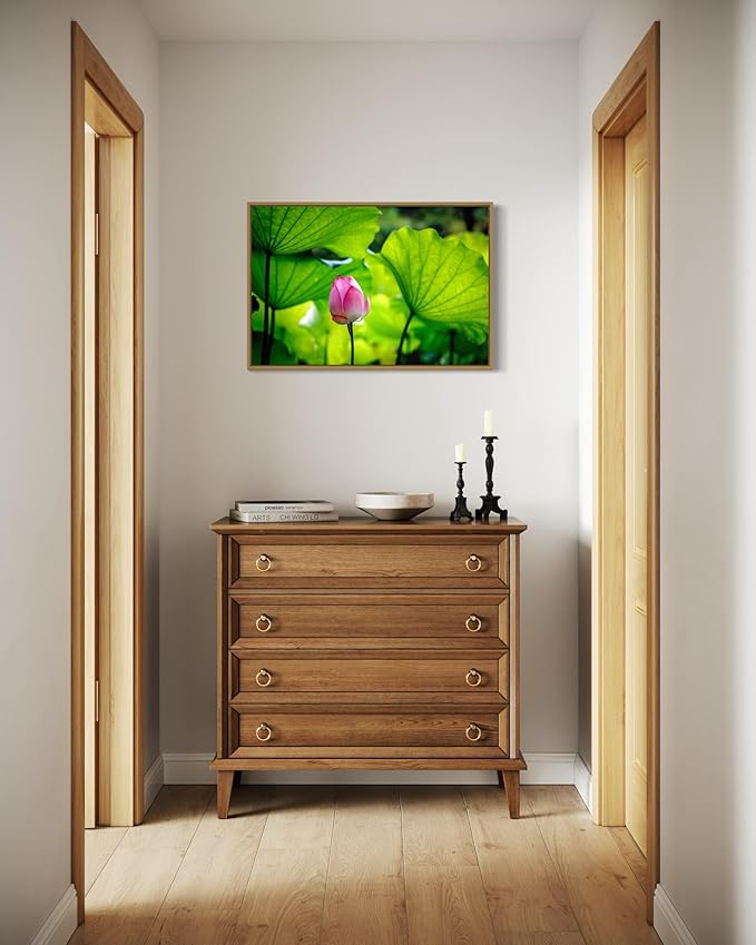 Oriental Beauty: Stunning Feng Shui Landscape Wall Art Prints for Home Decor in 3 Sizes (Graceful Emergence: Lotus Blossom and Its Visitor) (20" x 30")