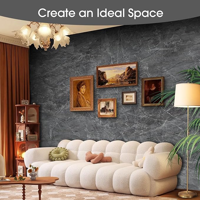 Natural Flexible Soft Stone Wall Panel, 20-Pack, 37.75 Sq Ft Coverage, Flexible & Bendable Exterior Wall Panels - Textured Stone Siding for Interior & Outdoor Use - Black