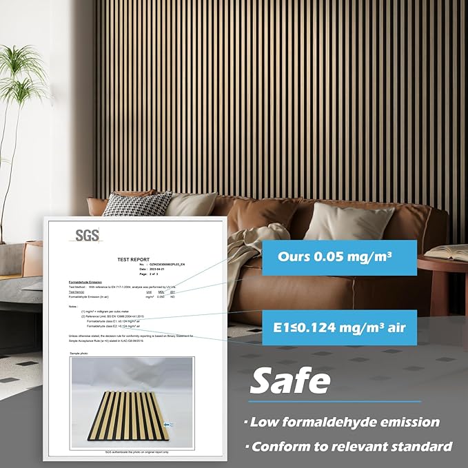 Art3d 2-Pack 108" x 12" Acoustic Wood Panels for Wall, Soundproof Wood Slat Panel for Wall and Ceiling, 3D Fluted Sound Absorbing Paneling for Interior Wall Decor, Living Room, Bedroom - Peach