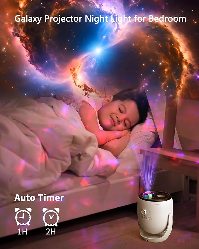 3D Galaxy Projector, Star Projector with 65+ Dynamic Scenes, HD Planetarium Projector Night Light with Bluetooth Speaker for Room, Gift for Kids Adults, Relaxing Ambiance
