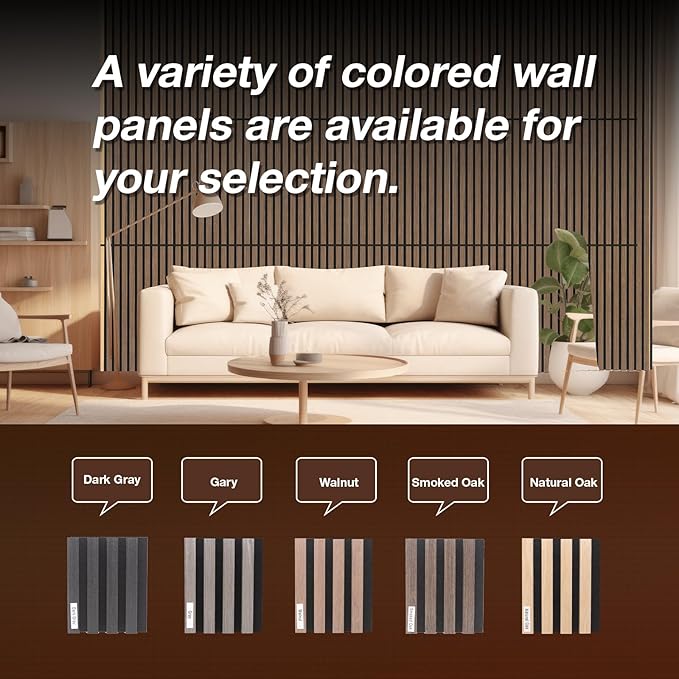 NeatiEase Wood Wall Panels Color Samples Pack, Acoustic Slat Wall Panels for Interior Wall Decor and Noise Reduction, Decorative Slat Wall Paneling