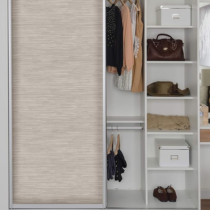 NuWallpaper Cream Vinyl Grassweave Peel & Stick Wallpaper, NUS2875