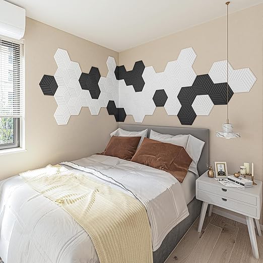 Art3d 33-Pack 3D Wall Panels, Textured Black 12"x12" Panels for Interior Accent Walls – Living Room, Bedroom, TV Background