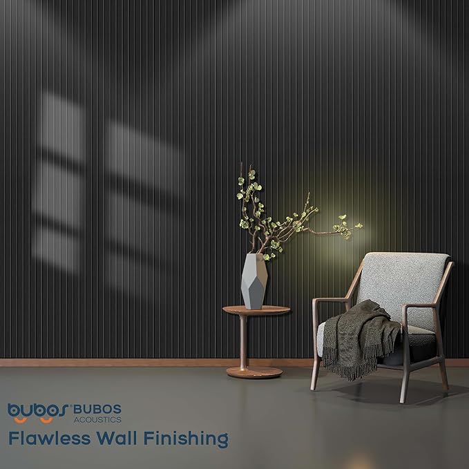 BUBOS 5 Pack Large Acoustic Panels,47.2" X 23.6" Self-Adhesive Acoustical Wall Panel, Sound Proof Panel for Office, Decorative Soundproof Wall Panels for Home Studio (Black 1)