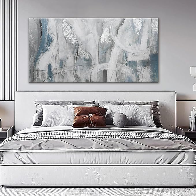 Abstract Wall Art For Living Room Canvas Art Wall Decor Blue Eclectic Decor Modern Canvas Wall Prints Abstract Wall Decor Suitable For Bedroom Apartment Office Dining Room Can Be Hung 24" X 48"