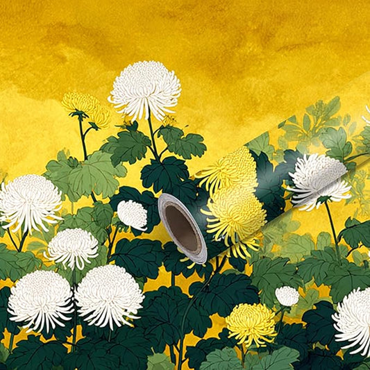 Nuxovilar Yellow White Floral Textured Peel and Stick Wallpaper, 15.75"x39.37", Self-Adhesive Contact Paper, Bright Flower Design for Bedroom, Living Room and Table Decor