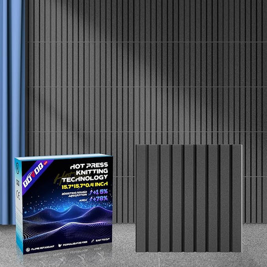 10 Pack Self-Adhesive Soundproof Wall Panels, 15.7 x 15.7 x 0.4 in Sound Proof Foam Panels for Walls, Cork Boards Alternative, Thicker 0.4in, Acoustic Panels, Sound Dampening Panels black