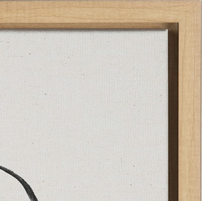 Kate and Laurel Sylvie Modern Circles and Going in Circles Framed Linen Textured Canvas Wall Art by Teju Reval, Set of 2, 18x24 Natural, Beautiful Abstract Wall Decor