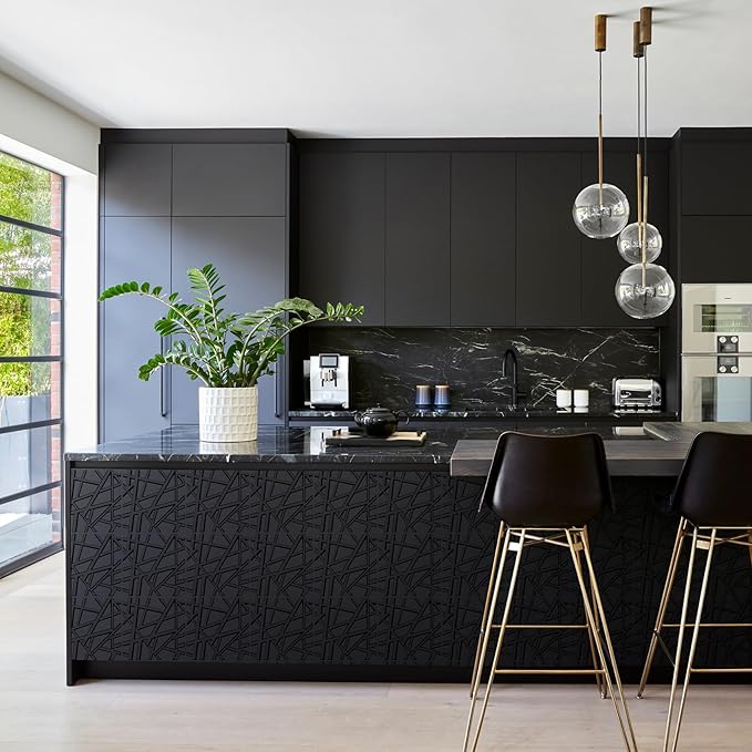 33 Pack 3D Wall Panels for Interior Wall Decor, 12''x12'' Black Accent Textured Wall Panels, Wall Covering Panles for Living Room, Gaming Room, TV Background, Cover 32 Sq.Ft