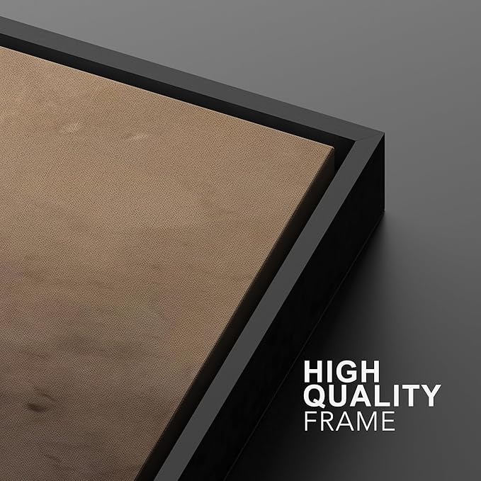 MUDECOR Framed Canvas Print Wall Art Minimalist Earthy Neutral Brown Abstract Illustrations Realism Decorative for Living Room, Bedroom, Office - 24"x36"x3 Black