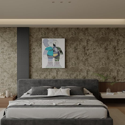 JSEVEM 24"×354" Extra Thick Light Brown Grey Concrete Wallpaper Peel and Stick Industrial Taupe Concrete Contact Paper Vinyl Waterproof Gray Cement Wall Sticker for Bedroom Bathroom Gym Garage Walls