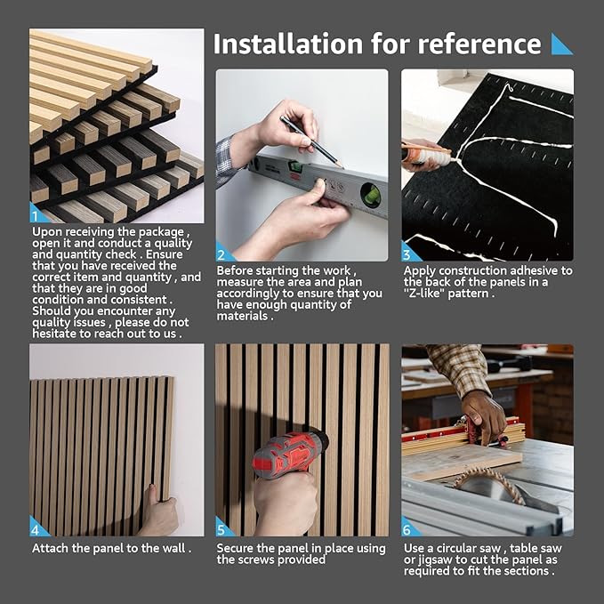 Art3d 2-Pack 48" x 24" Acoustic Wood Panels for Wall, Soundproof Wood Slat Panel for Wall and Ceiling, 3D Fluted Sound Absorbing Paneling for Interior Wall Decor, Living Room, Bedroom - Smoky Oak