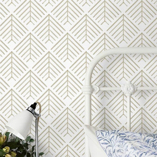 Heroad Boho Peel and Stick Wallpaper Beige Renter Friendly Wall Paper Peel and Stick Modern Contact Paper Neutral Geometric Wallpaper for Bedroom Bathroom Cabinets Decor Vinyl Waterproof 17.3"x197"