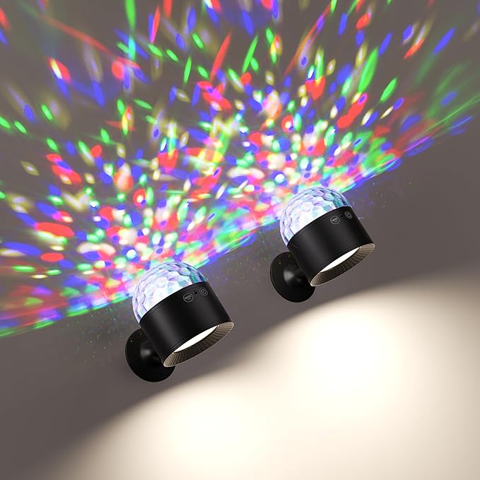 Joyzy Dynamic Wall Light Battery Operated Two-Headed Wall Lighting for Bedroom, Remote and Touch Control Wall Mounted Lamps with Wireless Led Magnetic Wall Sconce