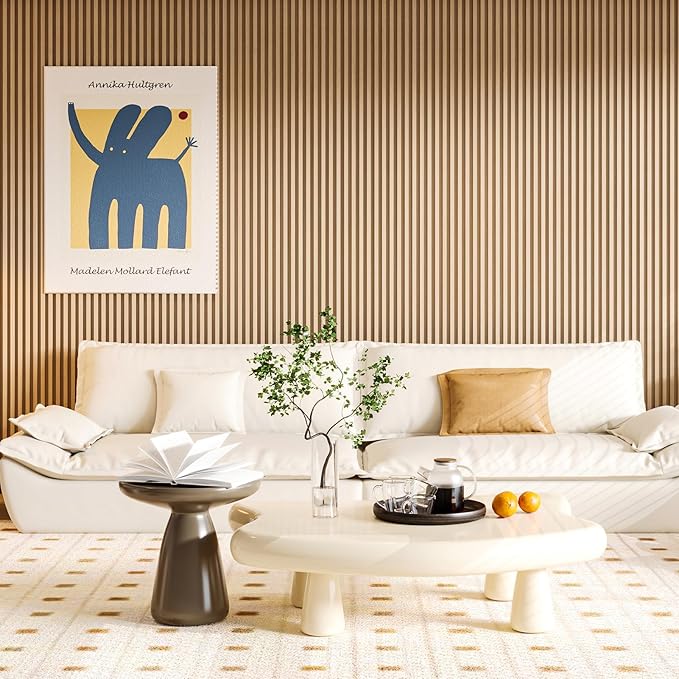 Art3d 4 Pc 96"x5.7" Wood Slat Wall Panel for Interior, Ceiling and Decoration, 15.2 SqFt