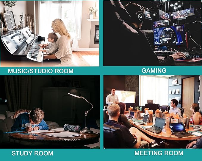 24 Pack Acoustic Foam Panels,2" x 12" x 12"Fireproof Soundproof Foam Sound Absorbing Noise Cancelling Panels for Recording Studios, Home, Offices Walls Ceiling（12 Blue+12 Black）