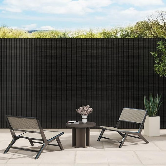 mondaria Wood Slat Wall Panel for Wall Décor, 3D Wood Plastic Composite Decorative Paneling for Indoor & Outdoor Accent Wall Decor- 90.5 x 6.3 Inch (5 PCS, Black)