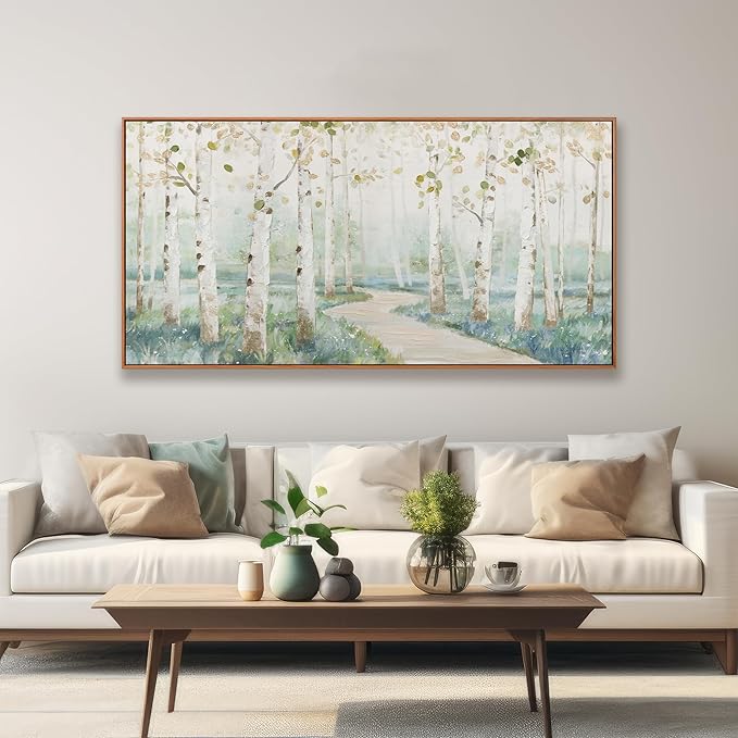 Modern Natural Landscape Canvas Wall Art Decor Home Decor Wall Art Prints Colorful Forest Path Framed Landscape Wall Art Decorations for Living Room Wall Bedroom Kitchen Office Decor 24"×48"