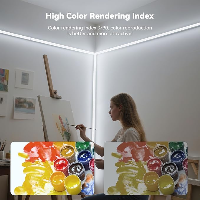 MIWISE White LED Strip Lights,COB LED Strip Light 6000K Daylight White,Dimmable 32.8ft 24V LED Tape Lights,Flexible Super Bright Strip Lighting with Remote for Under Cabinet,Mirror,Bedroom,DIY Project