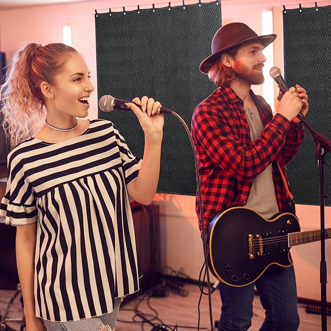 MABOZOO Studio Sound Blanket, Large Soundproof Blanket with Grommets, Heavy Duty Sound Dampening Noise Reducing Divider for Workshop, Basement, Laundry, Acoustic (Black, 60 * 72)