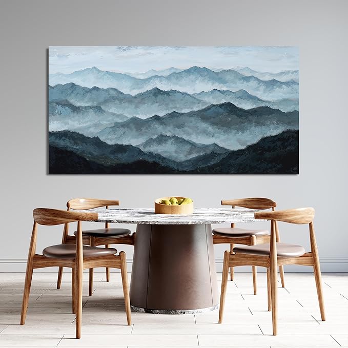 Abstract Wall Decor Modern Canvas Wall Art Large Abstract Wall Art for Living Room Grey Green Mountain Modern Home Artwork Prints Canvas Wall Decorations on Bedroom Ready to Hang Size 29"X58"