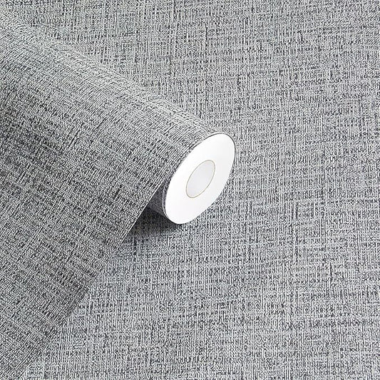 mamonhome Linen Textured PVC Peel and Stick Wallpaper, 24in X 393in Self-Adhesive Wall Paper Advanced Texture Thick Vinyl Embossed Film Wallpapers (Beige Grey)