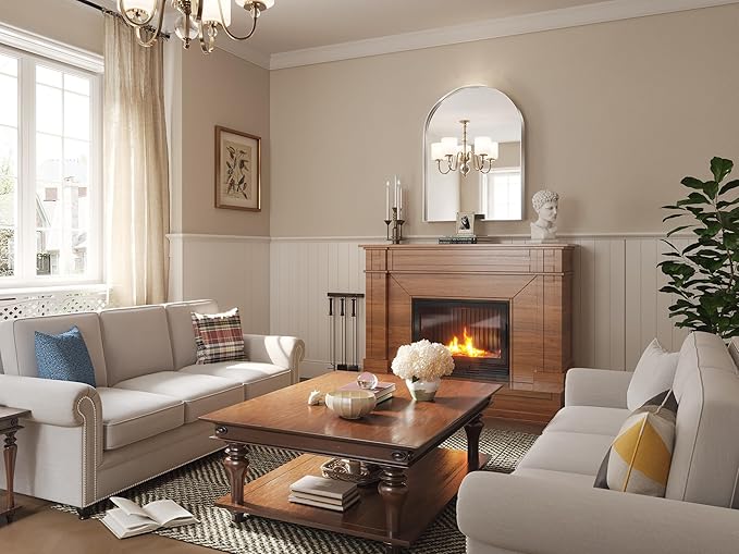 Brightify Arched Mirror, Arched Wall Mirror, 32 x 40 Inch Silver Arch Mirror, Metal Frame Silver Bathroom Mirror, Arched Top Bathroom Vanity Mirror for Living Room Bedroom Mantel Entryway Hallways