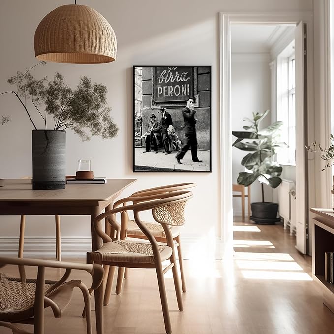 Poster Master Vintage Photograph Poster - Travel Print - Men in a Street of Napoli, Italy, Black & White, Minimalist - 16x20 UNFRAMED Wall Art - Gift for Artist, Friend - Wall Decor for Home, Office