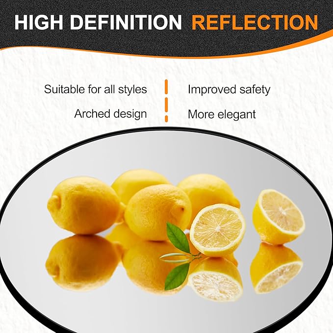 Black Frame Mirror, Bathroom Mirrors for Wall,26'' Round Circle Mirror for Entryway Bedroom Vanity(26'',Black)