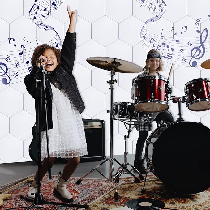 18 Pack Self-adhesive Acoustic Panels Soundproof Wall Panels 12"X10"X 0.4" Sound Absorbing Panel for Decoration Sound Deadening Panels Acoustic Treatment Panel For Home Office（White Hexagonal Design）