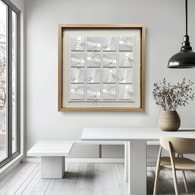 LIUZEYUE - Modern 3D three-dimensional relief, artificial crystal, gold foil art, living room, office room wall decoration 59"x59" white