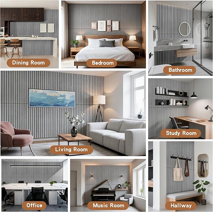 10 Pack Acoustic Panels for Wall, Soundproof Panels with Simulated Wood Grain Finish, 47.2”x23.6” Decorative Acoustic Wall Panel for Office,Home Theater,Studio,Living Room, Gray Oak