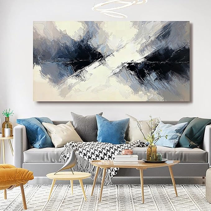 Large Canvas Wall Art Decor Abstract Canvas Art Wall Decor Large Black and White Abstract Wall Art Wall Art Pictures for Living Room Modern Minimalist Wall Art Prints Bedroom Office Decor 29" X 58"