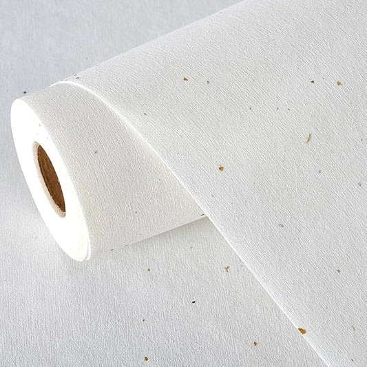 Matte White Grasscloth Textured Wallpaper Natural&Neutral&Handmade Style Thick Peel and Stick Removable for Bedroom,Office,Cabinet(16.5”x236.2”)(Herbaceous Coffee&Silver Powder) M12