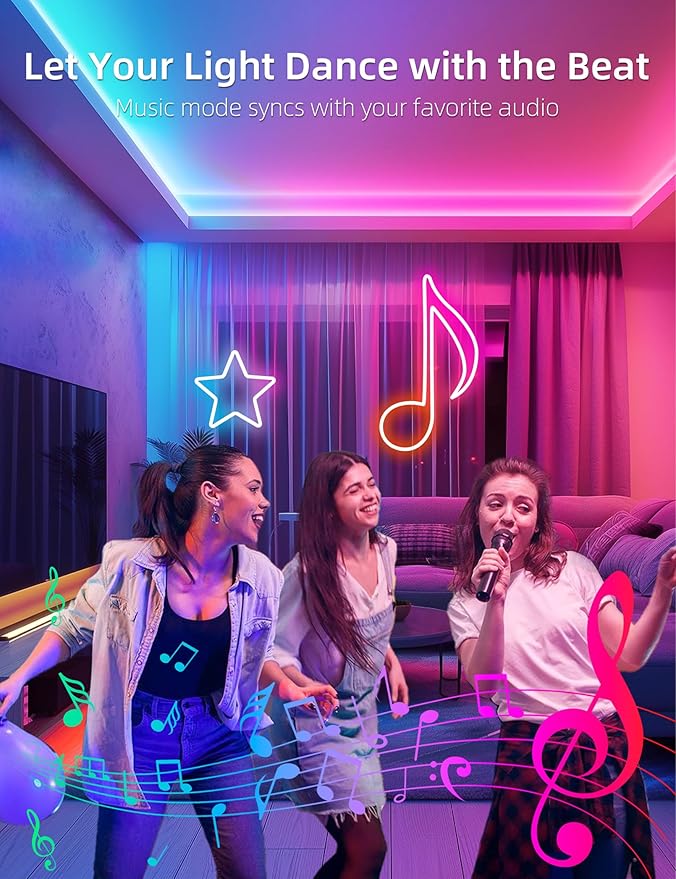 Lamomo LED Neon Rope Lights 32.8Ft, RGB LED Strip Lights Control with App/Remote, Music Sync Color Changing Waterproof Flexible Led Light Strip, Cuttable Gaming Neon Lights for Bedroom Indoor