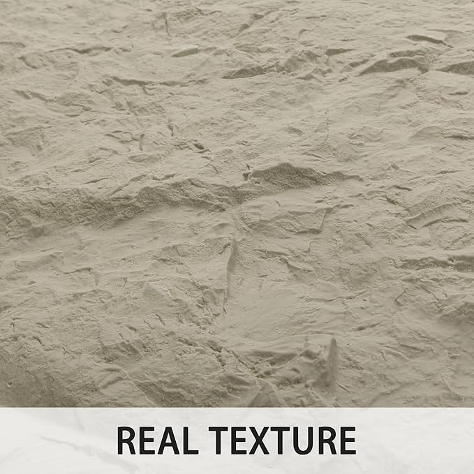 KASARO 3D Faux Stone PU Wall Panels, 3 Pieces Wainscoting Panel Accent for Interior Wall Decor, Waterproof Wall Covering, 47.24 × 23.62 inch, Cement Lily