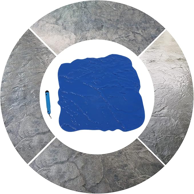 Concrete Pattern Seamless Concrete Texturing Skin Concrete Quick Imprinting PU Concrete Stamps Mat Slate Seamless Texture 3D Stone Wall Panels for Imprinting Concrete Intdoor Outdoor (12 * 12in)