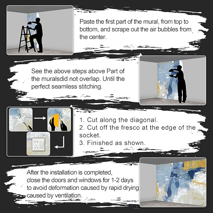 Abstract Wallpaper Large Wall Mural for Living Room Bedroom (Papel tapiz para pared de habitatacion) 151" x 105" (It's not Peel and Stick)