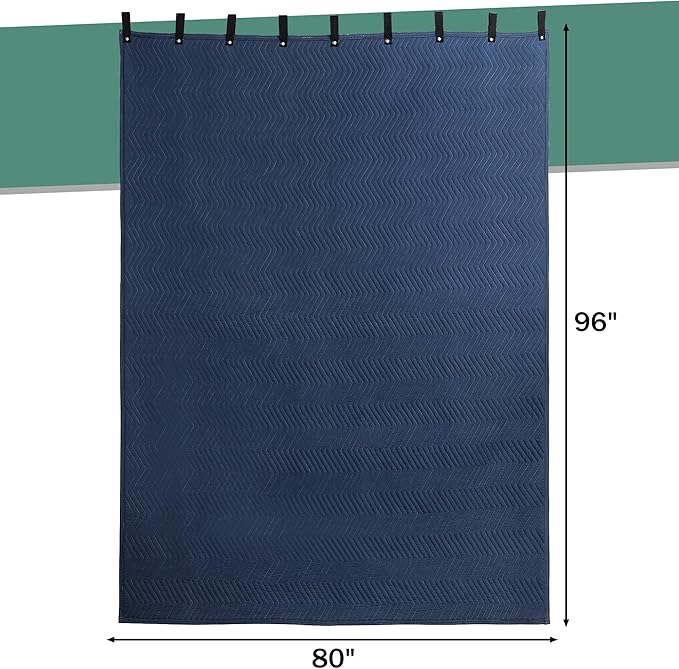 MABOZOO Studio Sound Blanket, 96x80 Large Soundproof Blanket with Grommets, Heavy Duty Sound Dampening Noise Reducing Divider for Workshop, Basement, Laundry, Acoustic (Black)