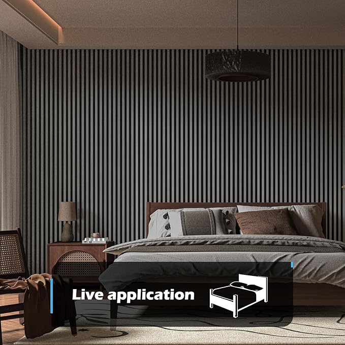 Art3d 2-Pack 108" x 12" Acoustic Wood Panels for Wall, Soundproof Wood Slat Panel for Wall and Ceiling, 3D Fluted Sound Absorbing Paneling for Interior Wall Decor, Living Room, Bedroom - Smoky Oak