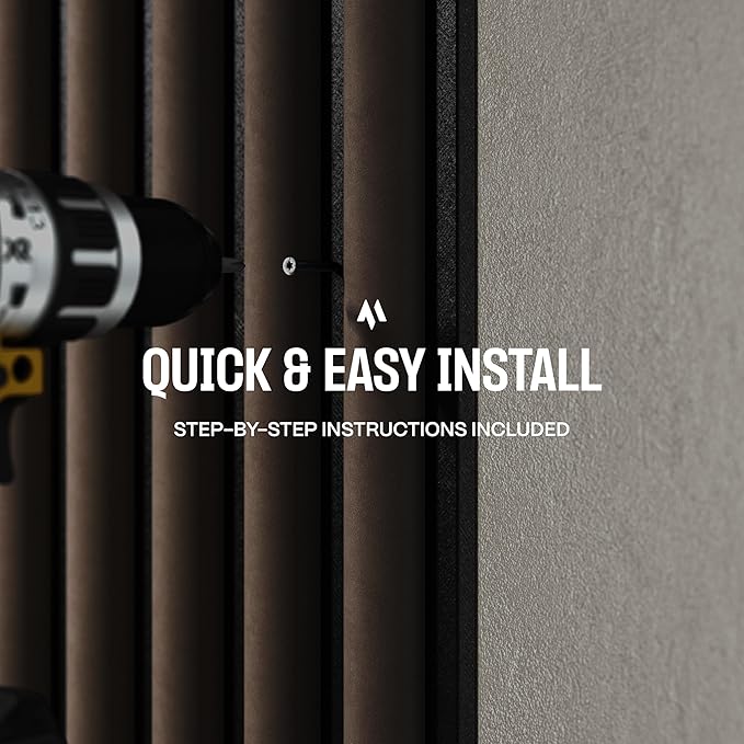 4-Pack Wood Slat Wall Panel – Velvet-Covered Wood Panels for Wall, Acoustic Panels for Interior Decor, Decorative Slat Paneling for Home, Office, Studio (Warm Greige)