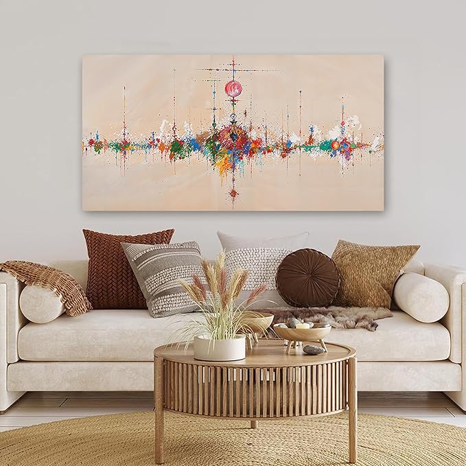 KUPTEU Canvas Wall Art Decor Modern Wall Art Pictures for Living Room Artwork for Walls Large Abstract Colorful Wall Art Prints Abstract Canvas Art Wall Decor Bedroom Home Aesthetic Decor 24" X 48"