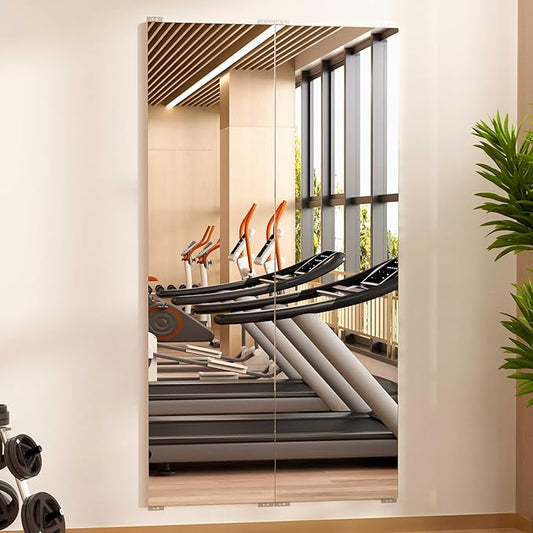 brisafe 2PCS 67" x 24" Gym Mirror - Full Length Wall Mirror for Gyms, Dance Studios, Home and Yoga - Easy Installation, Ultra Light Shatterproof Nano Miorror Reduces 60% Commercial Insurance Costs